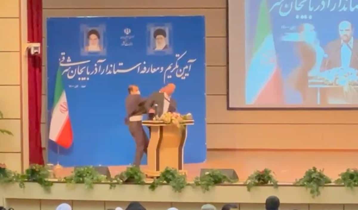 کتک‌کاری عجیب در مراسم معارفه استاندار آذربایجان‌ شرقی!