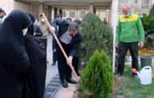 وزیر فرهنگ و ارشاد اسلامی درخت کاشت