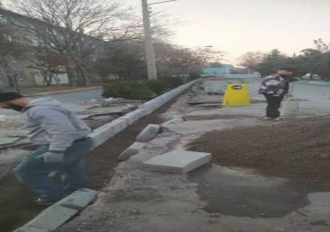 تداوم عملیات جدول گذاری پشت بازارچه امیرکبیر