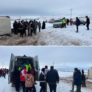 واژگونی مینی‌بوس حامل دانش‌آموزان در زنجان