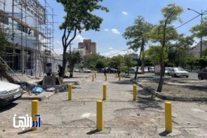 نصب موانع ترافیکی در پیاده روهای جاده ائل گلی