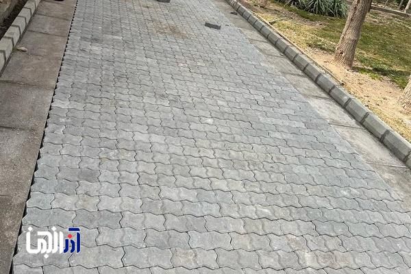 ساماندهی باغ گلستان با نوسازی سنگفرش پیاده روها