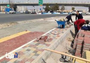 شروع عملیات کف سازی پیاده راه اراضی میدان تیر به طول یک کیلومتر