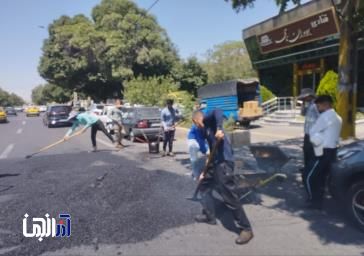 آسفالت ریزی مسیرهای سنگ فرش واقع در مسیر BRT