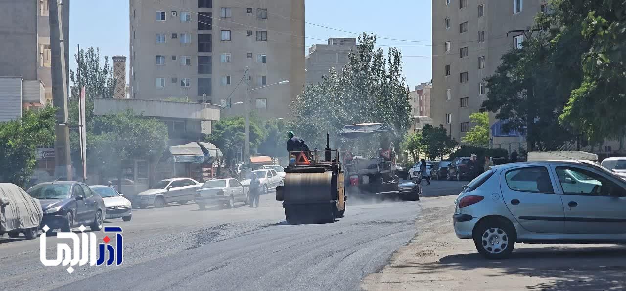 آسفالت ریزی خیابان عطار نیشابوری در مارالان با 500 تن آسفالت