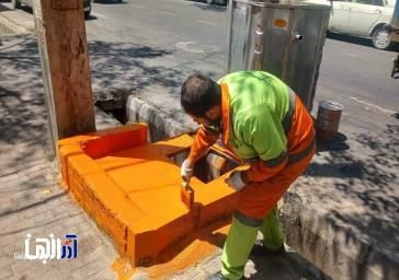 اجرای عملیات رنگ آمیزی باکس وزیر باکس‌های خیابان ابن سینا واقع در ولیعصر(عج)