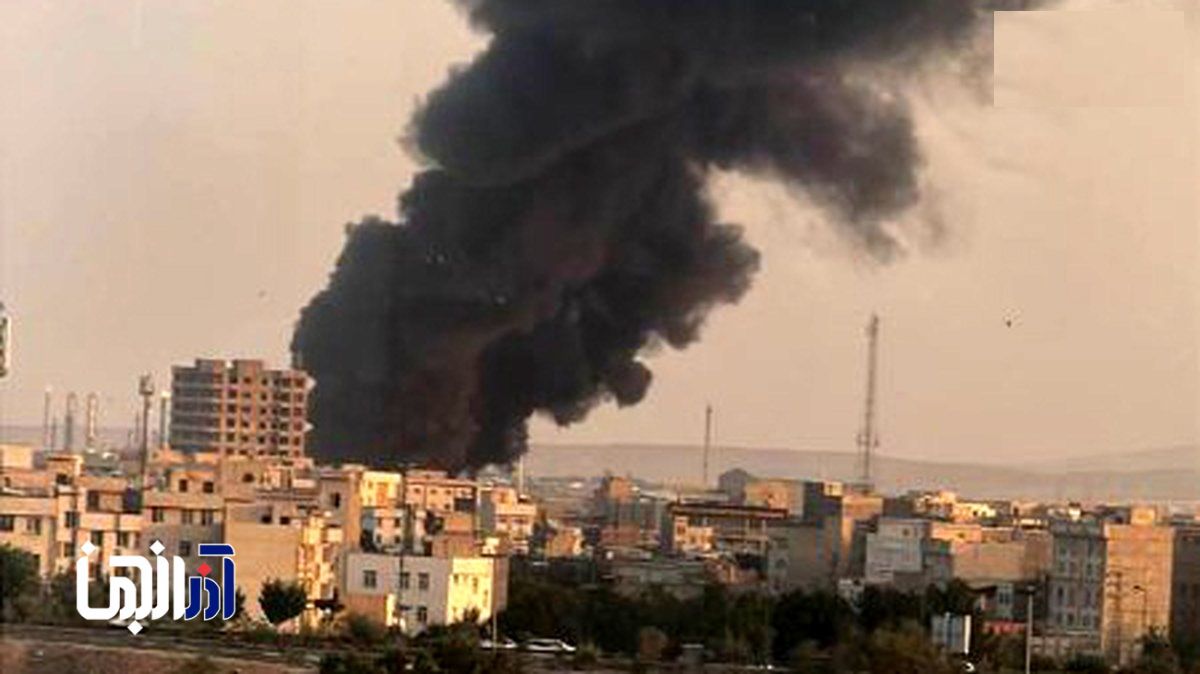 آتش‌سوزی ضایعات لاستیک در تبریز