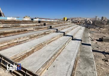 اجرای سن روباز باغ موزه دفاع مقدس در مرحله احداث دیوار سنگی