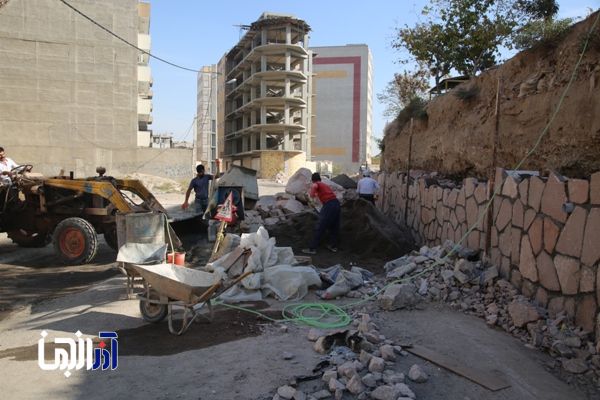 پروژه تکمیل دیوار سنگی خیابان سوسنگرد با 65 در صد پیشرفت فیزیکی