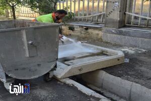 عملیات گندزدایی و آهک‌پاشی زیرباکس‌ها در منطقه ۵