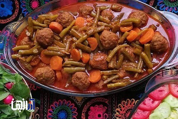 خورش لوبیا سبز با کوفته قلقلی