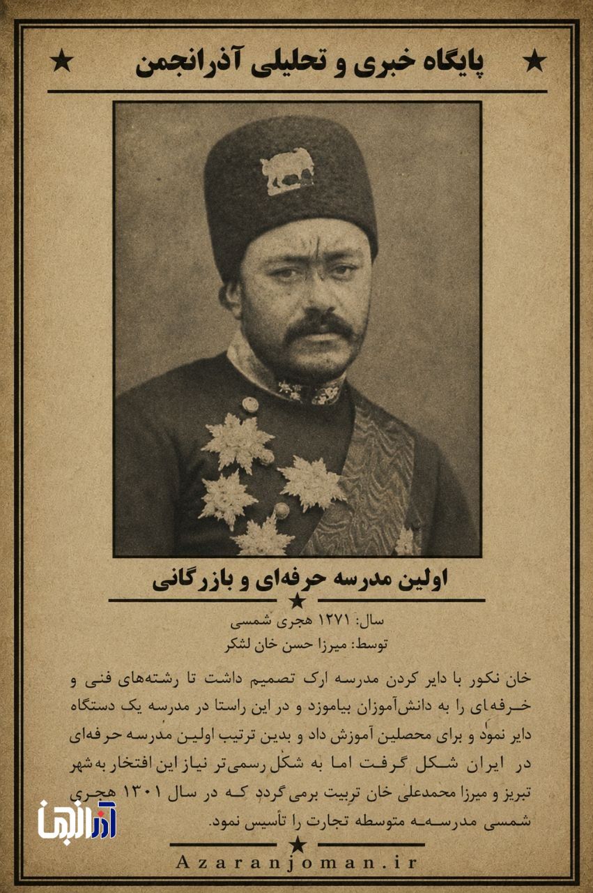 اولین مدرسه حرفه ای و بازرگانی در ایران-تبریز